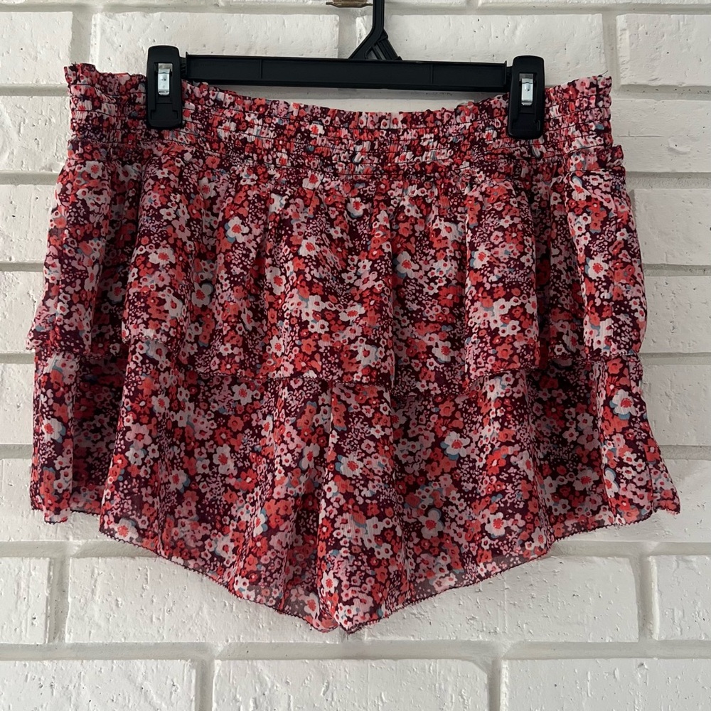 Aerie women’s pink floral boho ruffle shorts. Size XL - Picture 2 of 3